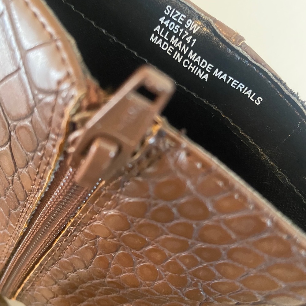NWOT brown snake booties with comfort insole - Picture 2 of 5